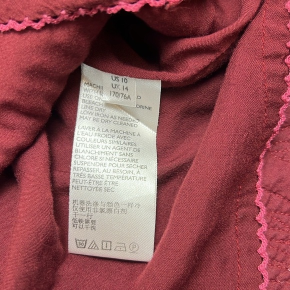 Maeve X Anthropologie Beatrice Burgundy Floral Quilted Mini Skirt, Sz. 10 - Picture 10 of 15